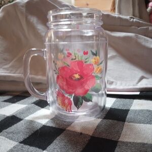 Pioneer Woman Floral Clear Mug with Handle